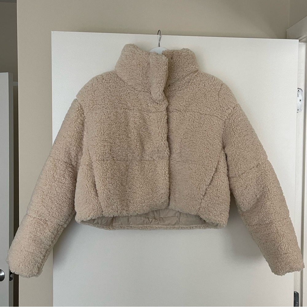 Zara Cropped Teddy Jacket (size medium)